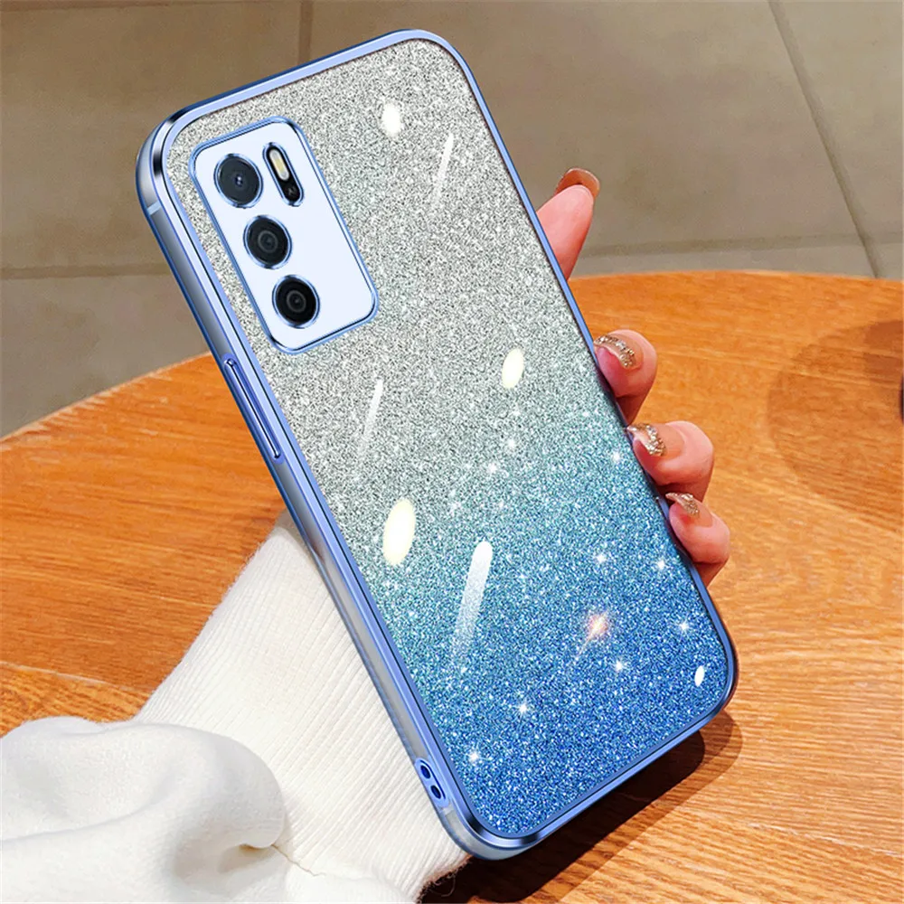 Funda de teléfono transparente con purpurina degradada para OPPO A16 A16S A17 A54S A53S 4G A91 A5 A8 A9 A31 A33 A53 2020, funda de silicona suave - imagen 4