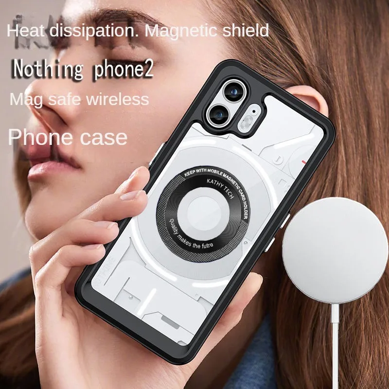 Para Magsafe funda transparente dura de lujo para nada teléfono cmf 2 pro dos 6,7 "3 3A CMF teléfono 1 cubierta de carga inalámbrica magnética