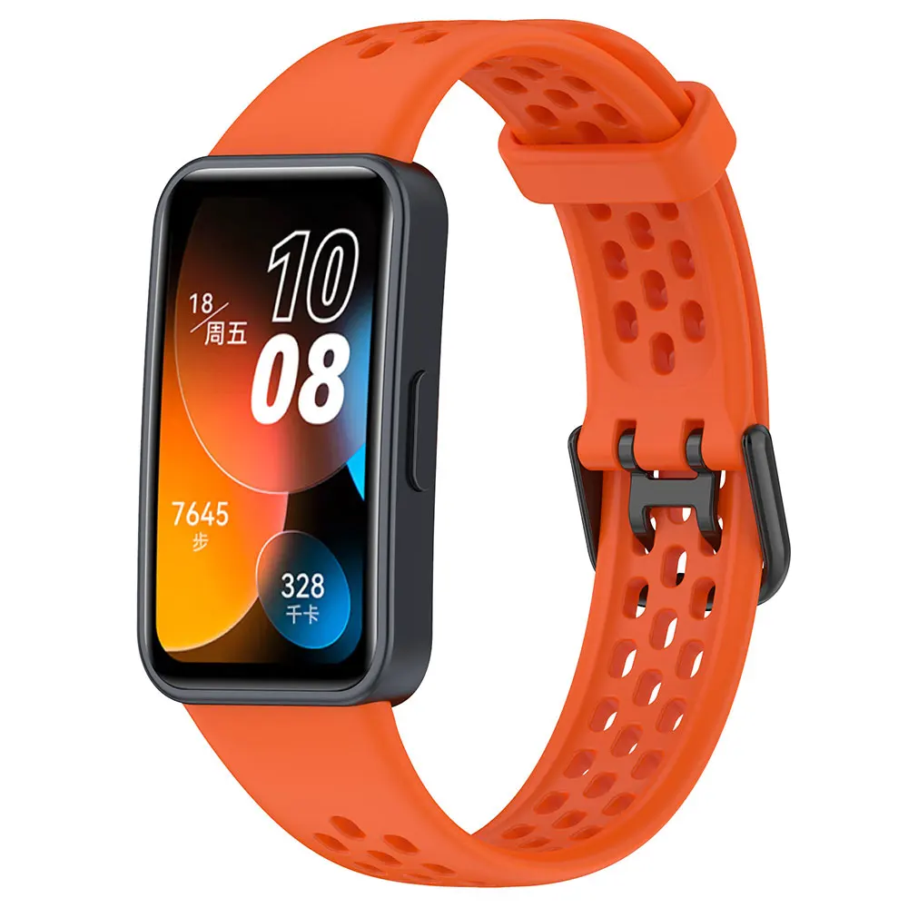 Correa de reloj transpirable de silicona para Huawei Band 10 9 8 NFC Correa accesorio inteligente pulsera deportiva de repuesto Huawei Band 10 correas - imagen 3