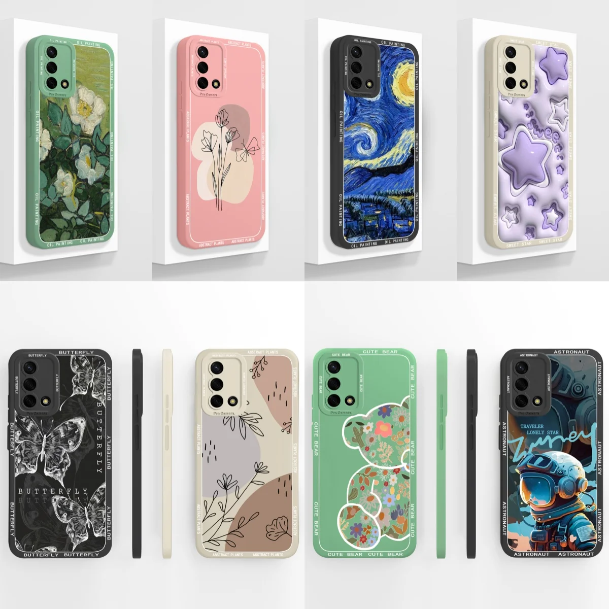 Funda creativa para Oppo A74, cubierta trasera de silicona líquida suave, parachoques pintado para Oppo A 74, fundas de teléfono, Protector de cámara