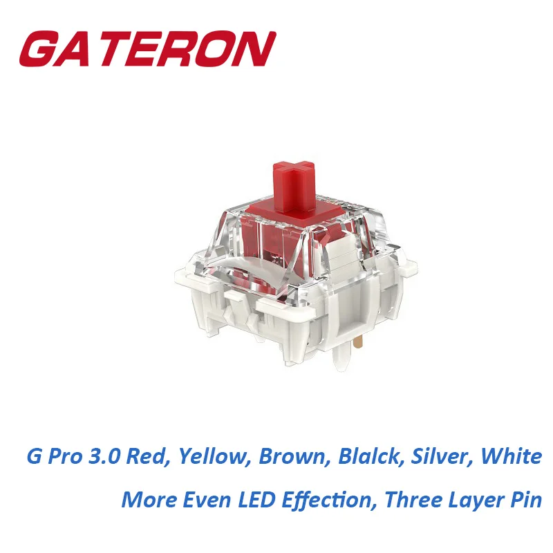 GATERON G Yellow Pro 3,0 RGB 5pin SMD táctil lineal prelubrado negro blanco rojo plata interruptor para teclado mecánico MX - imagen 5