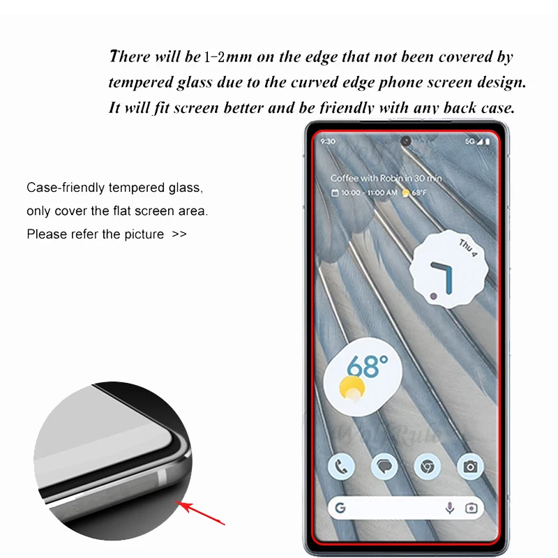 Protector de pantalla de teléfono 6 en 1 para Google Pixel 7A 7 6 7 6A cristal templado 9H HD transparente para Google Pixel 7A, cristal de lente - imagen 3