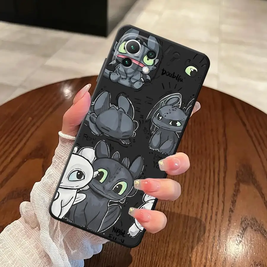 Funda de teléfono suave negra con bonito dragón de dibujos animados para Xiaomi Mi 13 14 15 Pro 12X 10T 11T 12T Pro 11 12 13 Lite - imagen 3