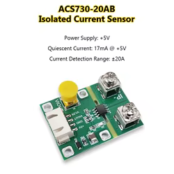 Módulo ACS730-20, Sensor de corriente aislado Ancho de banda de 1MHz, Detector de corriente dinámico, ACS730-20AB de corriente
