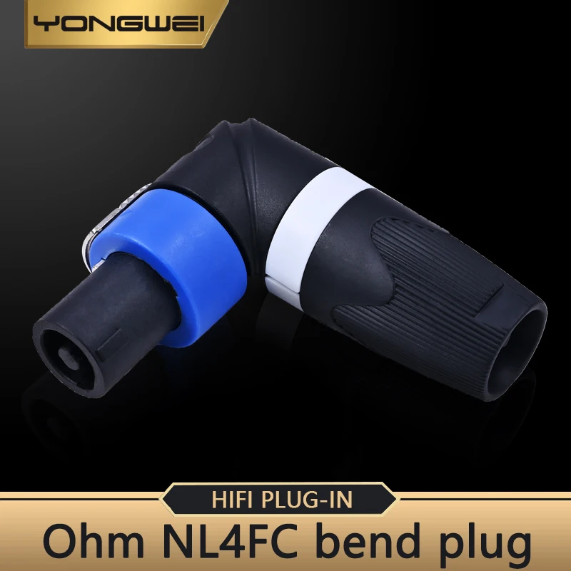 YONGWEI conector Speakon NL4FC de 4 pines, amplificador de potencia de Audio XLR KTV de ángulo recto, adaptador de enchufe macho soldado, accesorios de Audio