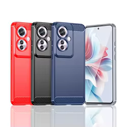 Para OPPO Reno 11 F funda de silicona de goma de fibra de carbono suave protectora TPU a prueba de golpes cubierta Reno 11F funda Reno11 F