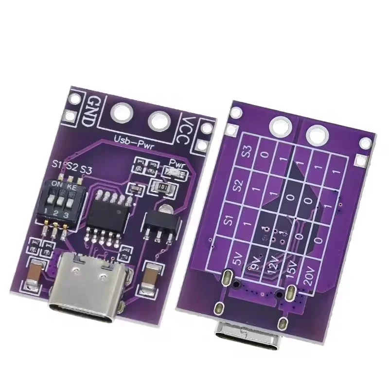 Tipo-C QC AFC PD2.0 PD3.0 a DC Spoof Scam Detector de pulverización de gatillo de carga rápida USB-PD módulo de placa de cambio de fuente de alimentación para portátil