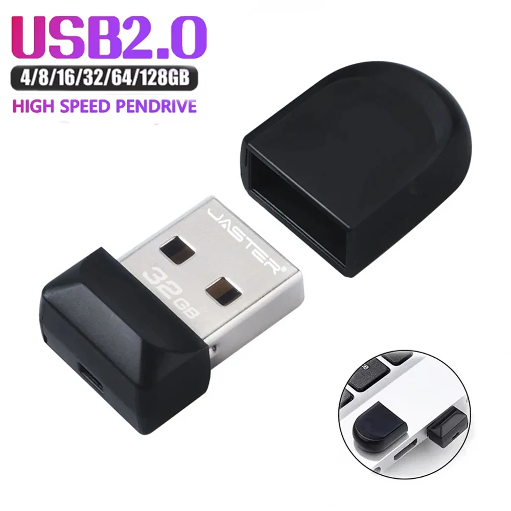 Nueva unidad Flash USB Super Mini 128M/256M/1G/2G resistente al agua USB 2,0 Pen Drive 128GB capacidad práctica Pendrive llavero gratis 64GB