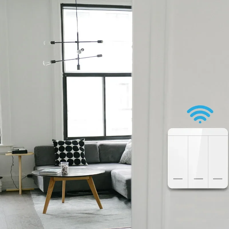 Interruptor inalámbrico RF433Mhz, 1/2/3 entradas, 86 transmisor de Panel de pared, interruptor de luz de seguridad, receptor de relé AC 85-265V para luz Led para el hogar - imagen 2