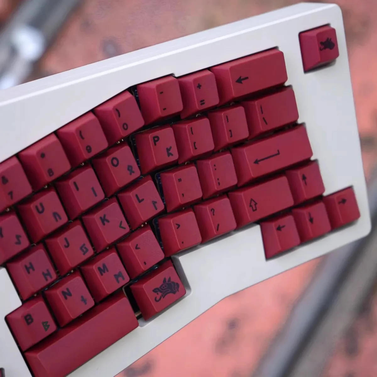 1 Juego de teclas GMK Blot, sublimación de tinte PBT, teclas a prueba de luz, perfil de cereza, teclas de color rojo oscuro con barra espaciadora 2.25u 2.75u 7u - imagen 4