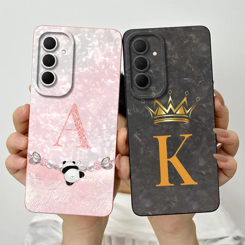 Para Samsung Galaxy A36 funda Samsung A36 5G funda de teléfono moda corona letras paquete completo mate anticaída cubierta protectora suave