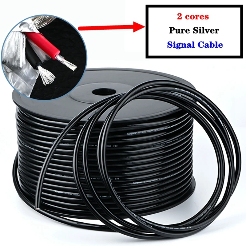 Cable de Audio Hi-Fi de 1-100M, interconector XLR Rca de 2 núcleos, señal de Audio plateado puro, amplificador de altavoz - imagen 2