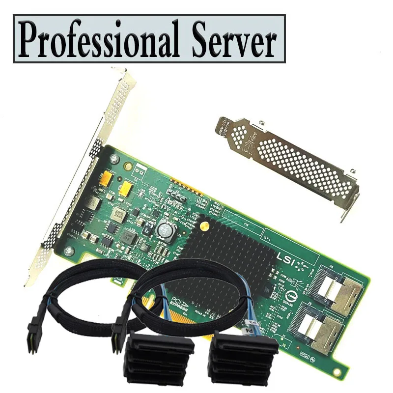 Tarjeta controladora RAID LSI 9207-8i, 6Gbs, SAS, HBA, P20, modo IT para ZFS FreeNAS unRAID, tarjeta expansora RAID + 2x8087-8482, Cable SAS