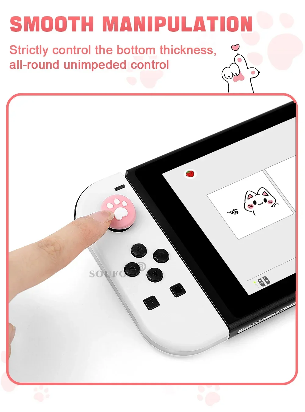 Tapas de agarre de silicona para mando de consola Joycon, tapa de mando para Switch Lite Oled, 4 Uds. - imagen 2