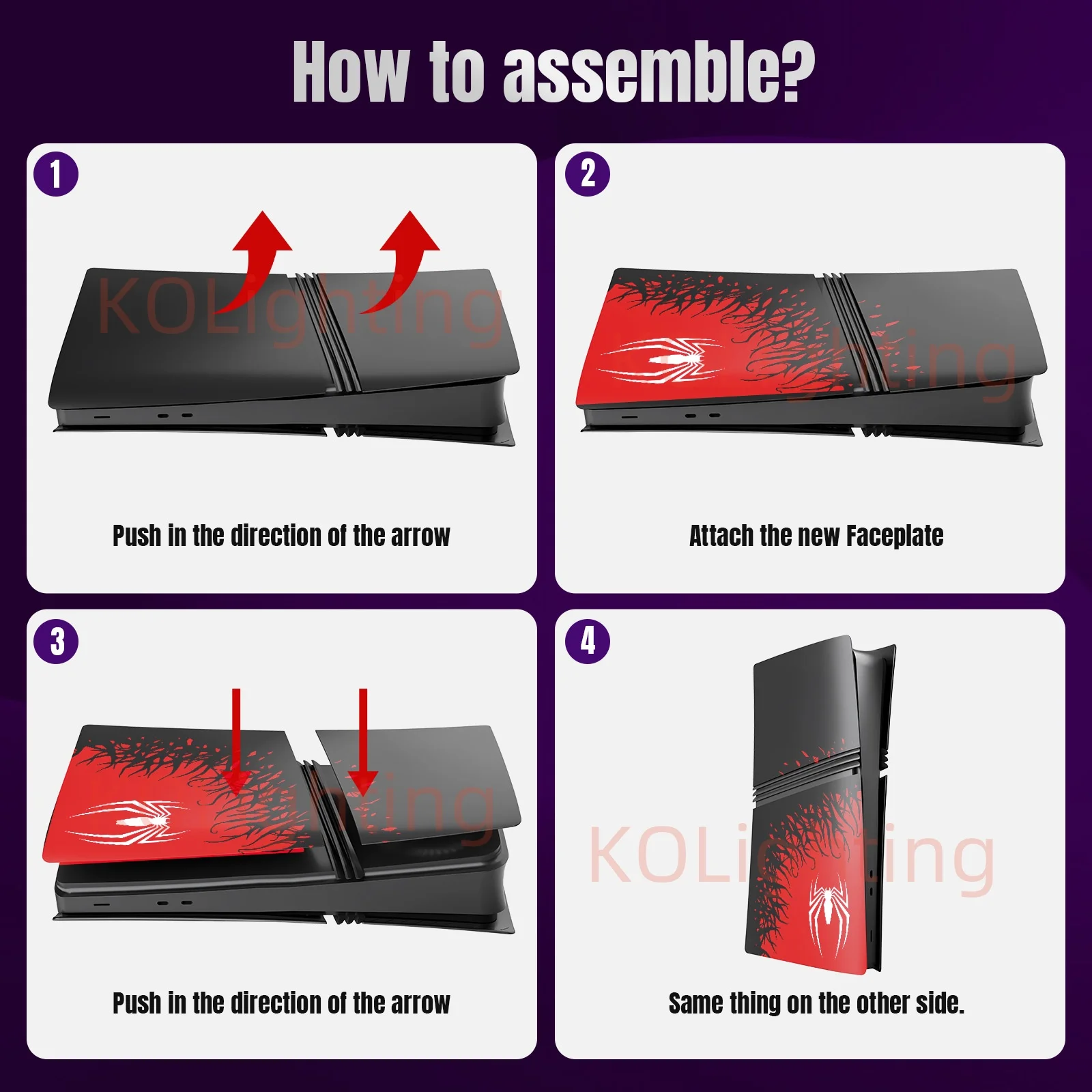 Para Playstation5 Pro edición limitada cubierta de placa frontal de araña Compatible con accesorios de cubierta de consola versión Digital PS5 PRO - imagen 3