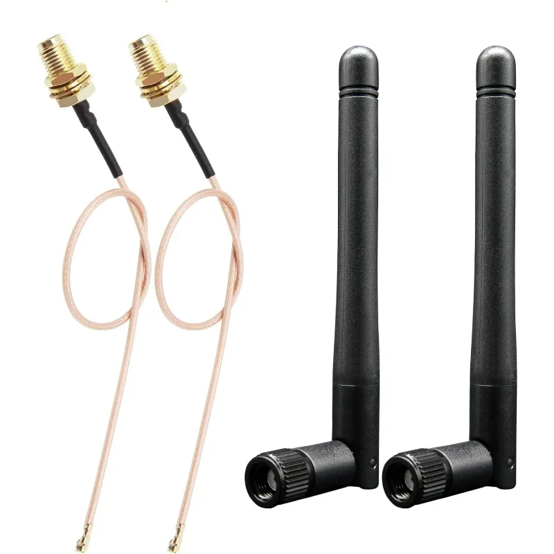 2 uds WiFi Bluetooth antena 2,4G 5G 5,8G con RP-SMA macho para placa base de juegos, cámara RV, Mini tarjeta inalámbrica PCIE M.2, enrutador