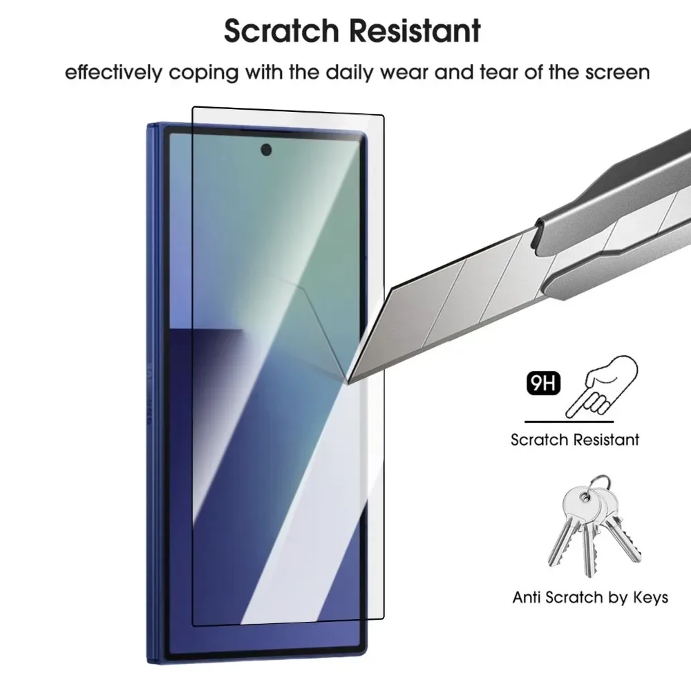 Película de hidrogel interior 9 en 1 Fold7 + vidrio templado exterior con protectores de pantalla antiarañazos de vidrio de lente para Samsung Galaxy Z Fold 7 - imagen 3