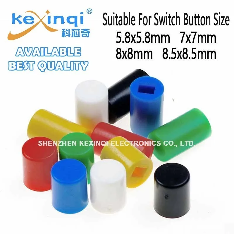(20 piezas) tapa de interruptor de botón de A06-6X7mm A04-6X10mm para botón de interruptor de bloqueo automático rojo verde amarillo azul blanco negro 5,8*5,8 7*7 8*8 - imagen 2