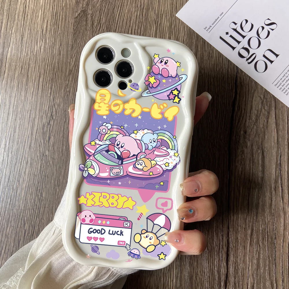 Bonita funda de teléfono Star k-kirbys para Huawei P40 Llte P30 Mate 40 30 Pro Nova 10 9 7 SE 5G 3D cremoso Wave Soft Cover - imagen 4