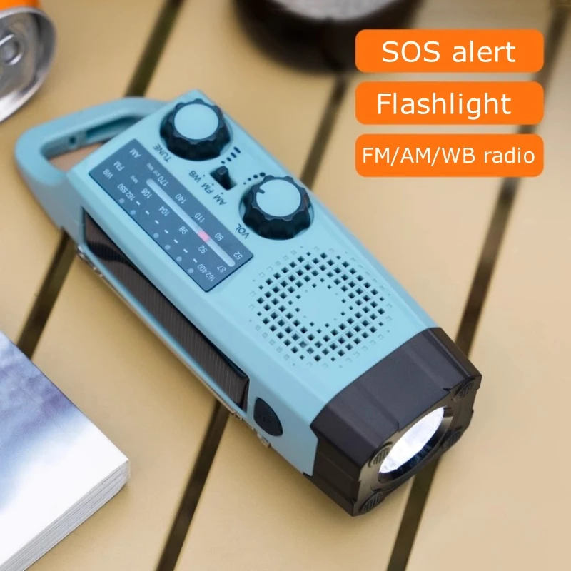 Prevención de desastres de emergencia multifuncional, Radio de emergencia de 2000mAh, alertas meteorológicas AM/FM/WB, linterna LED para huracanes - imagen 2