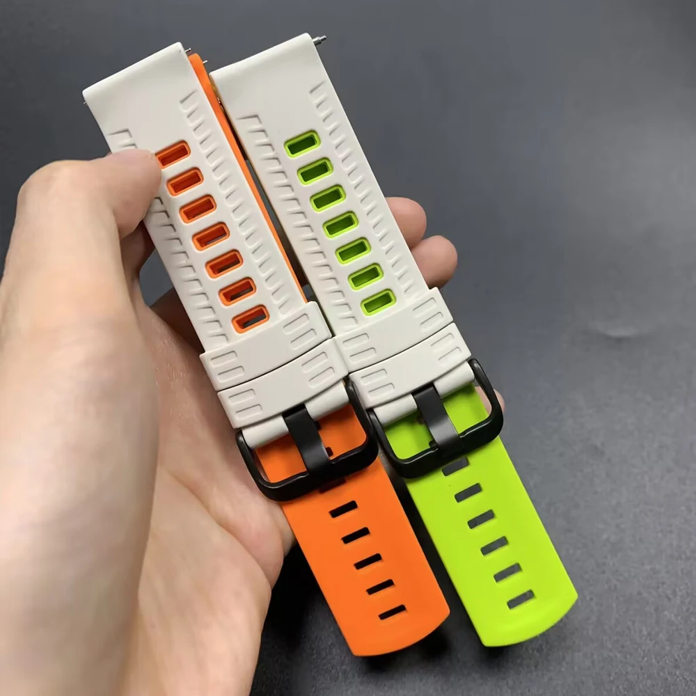 Correa de silicona de 22mm para SUUNTO RACE 2/S/RUN/9 Peak PRO DLC/5 PEAK/OCEAN/VERTICAL, pulsera de repuesto para relojes Realme S2 - imagen 2