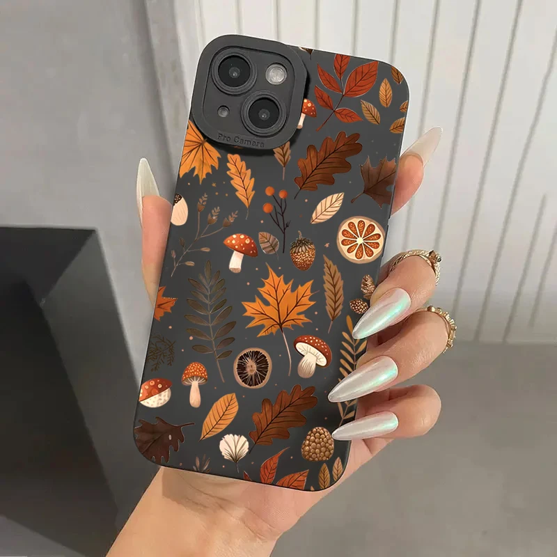 Funda de teléfono de silicona con patrón de hojas de otoño para Xiaomi Redmi Note 14 13 12 11 Pro Plus 5G 12S 11S Redmi 13C 14C 12 4G, funda suave