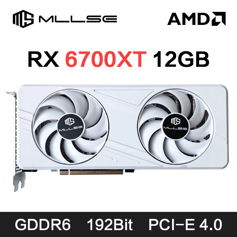 Tarjeta gráfica MLLSE AMD RX6700 XT 12GB GDDR6 192Bit PCI-E 4,0 × 16 6 + 8 pines Radeon GPU Rx6700XT Placa De vídeo para juegos Placa De vídeo