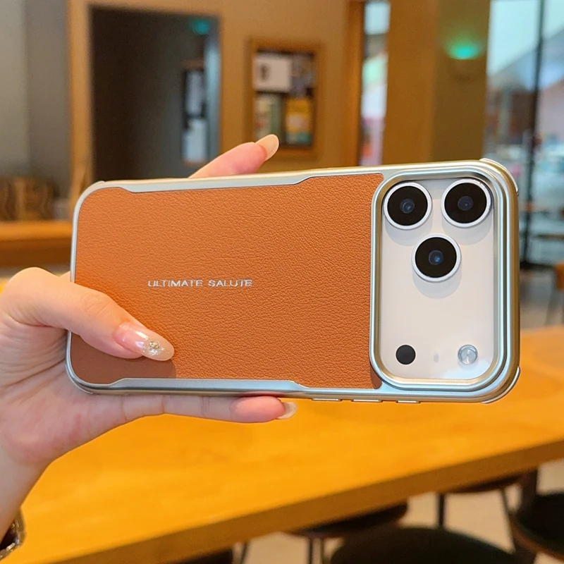 Para Apple iphone 17 Pro Max funda de cuero PU magnética de carga inalámbrica funda protectora trasera para iphone 17 Air Phone Shell - imagen 2