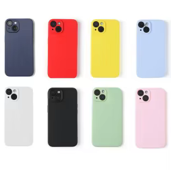 Funda Silicona iPhone 13 mini, 14, 15 Pro Max y 15 Plus Caramelo