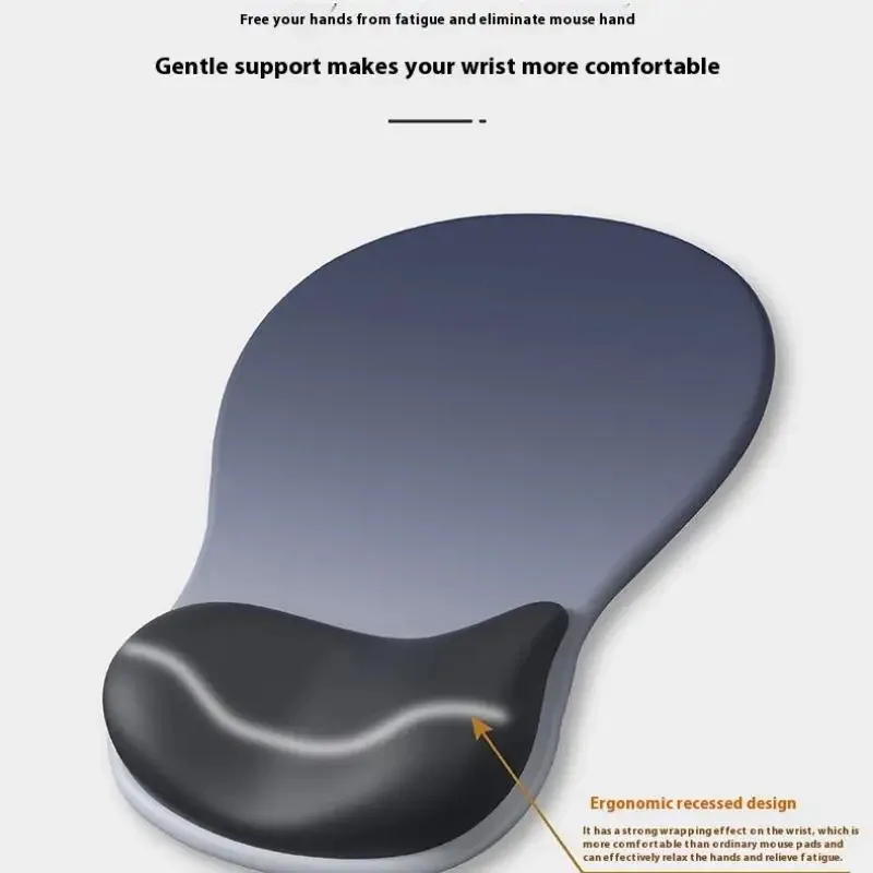 Alfombrilla de ratón ergonómica antideslizante para ordenador, reposamuñecas de silicona para juegos de oficina, estilo minimalista degradado, alivia el dolor en la muñeca - imagen 3