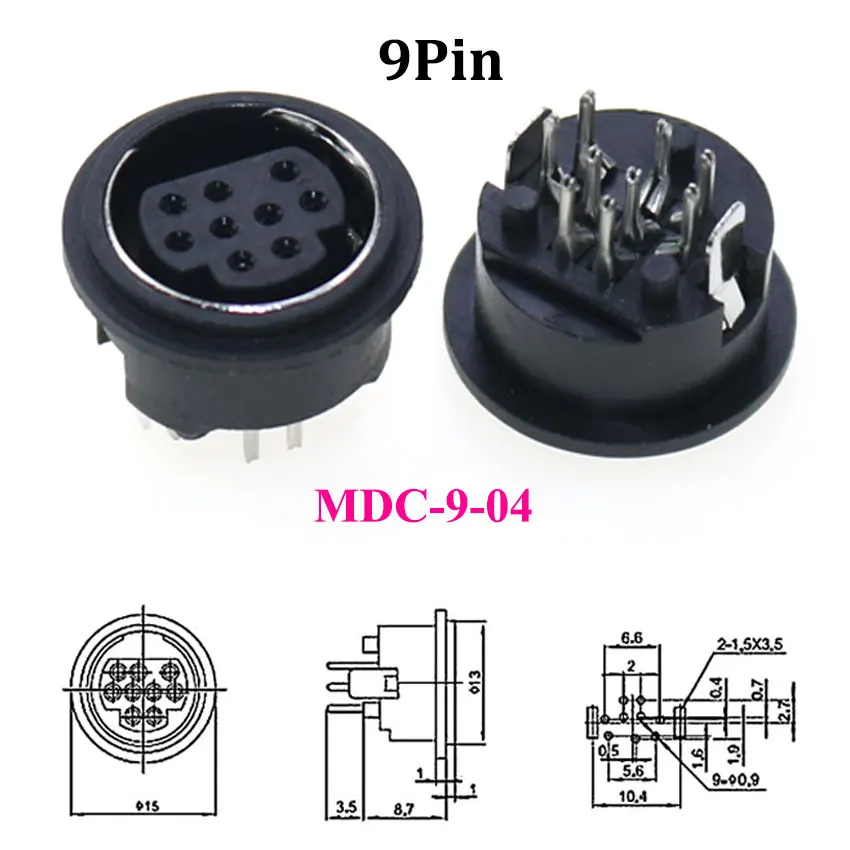 1 pieza S Terminal Audio Video Mini Din conector hembra S-video montaje en PCB 3/4/5/6/8/9Pin PS2 Circular DIN Micro Jack - imagen 5