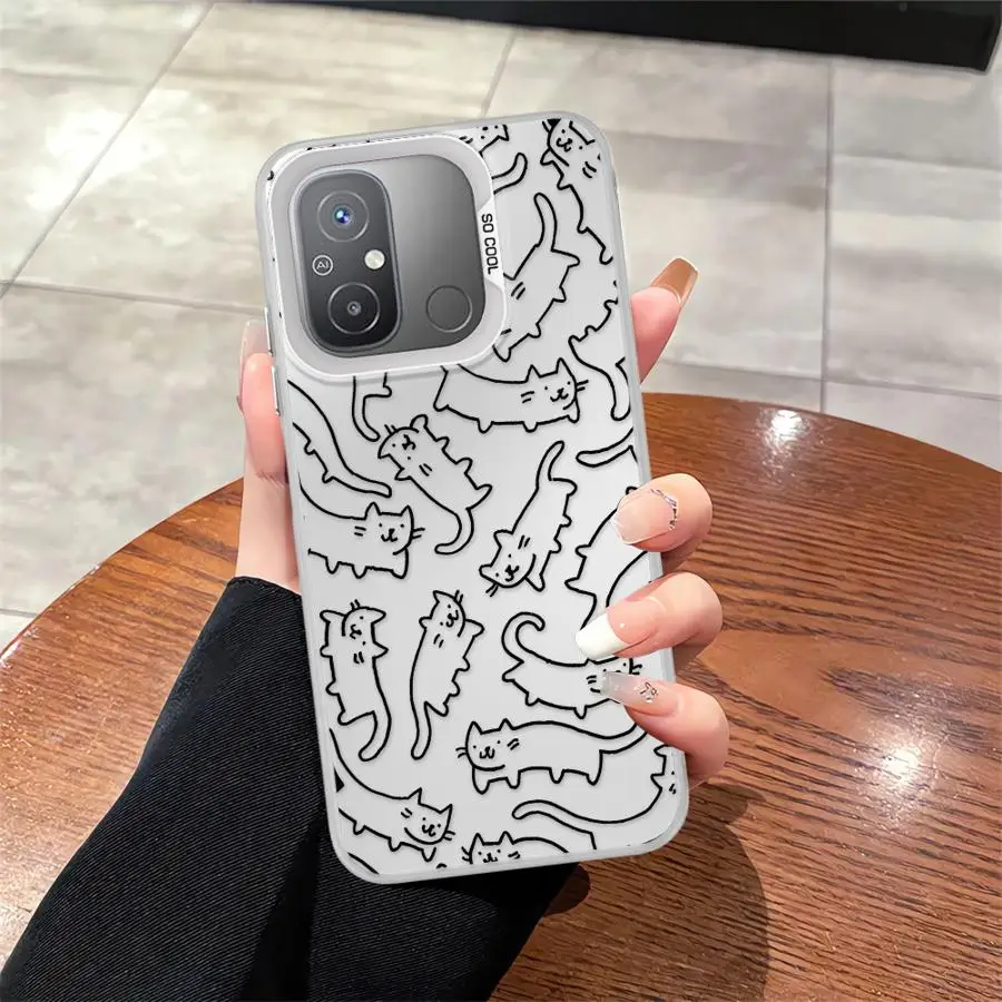 Funda trasera de teléfono para Xiaomi Redmi 13C 10C A5 12C K60 9C A1 A2 Plus 9T 14C Line Cat - imagen 2