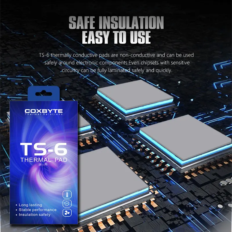 COXBYTE Tarjeta gráfica Refrigeración 16W/MK Almohadilla térmica Disipación de calor Almohadilla de silicona CPU/GPU Almohadilla de enfriamiento de grasa de silicona - imagen 2