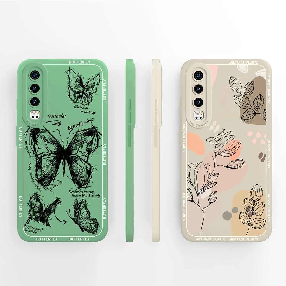 Para Huawei P30 Pro P30 Lite funda de teléfono encantador gato flores suave carcasa de silicona líquida para Huawei P 30 Anti caída Capa de alta calidad - imagen 3