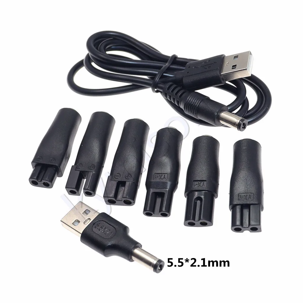 Cable de alimentación de 8 Uds., cargador de repuesto de 5V, adaptador USB adecuado para todo tipo de cortapelos eléctricos - imagen 2