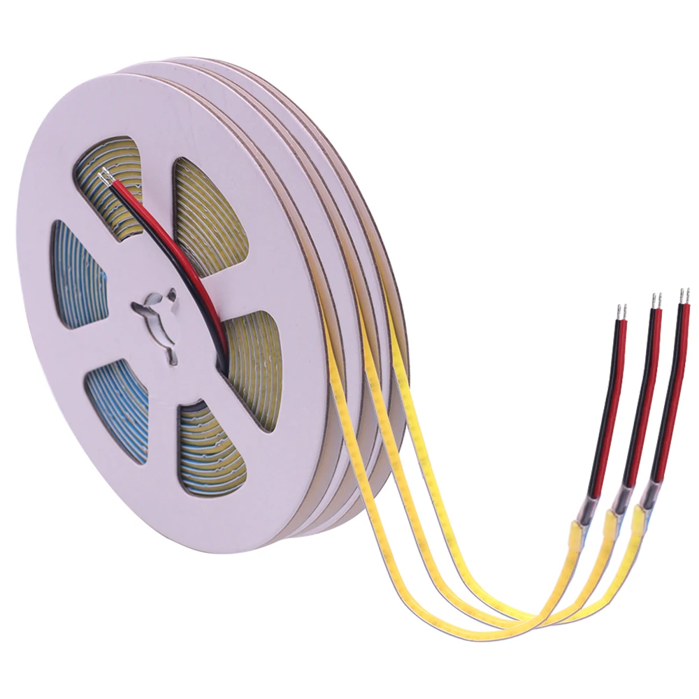 Tira de luces LED COB ultrafina de 3mm, 12V, 24V, 5m, 384LEDs/m, barra de luz lineal COB flexible de alta densidad, 3000K, 4000K, 6000K para decoración de habitaciones - imagen 2