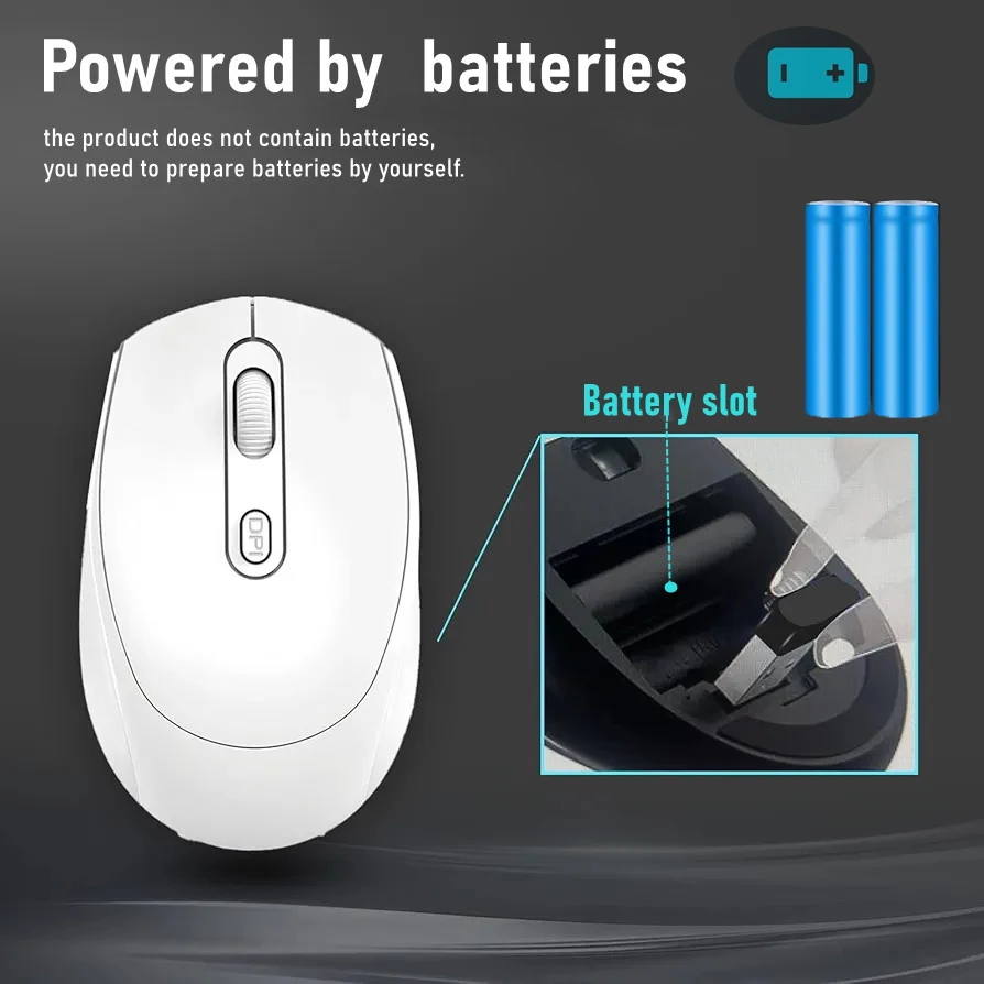 Ratón inalámbrico compatible con Bluetooth, ratón inalámbrico de 2,4G con batería de modo Dual, ratón para juegos de 1200 DPI para Macbook, tableta y portátil - imagen 4