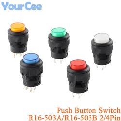 Interruptor pulsador R16-503 con LED para panel
