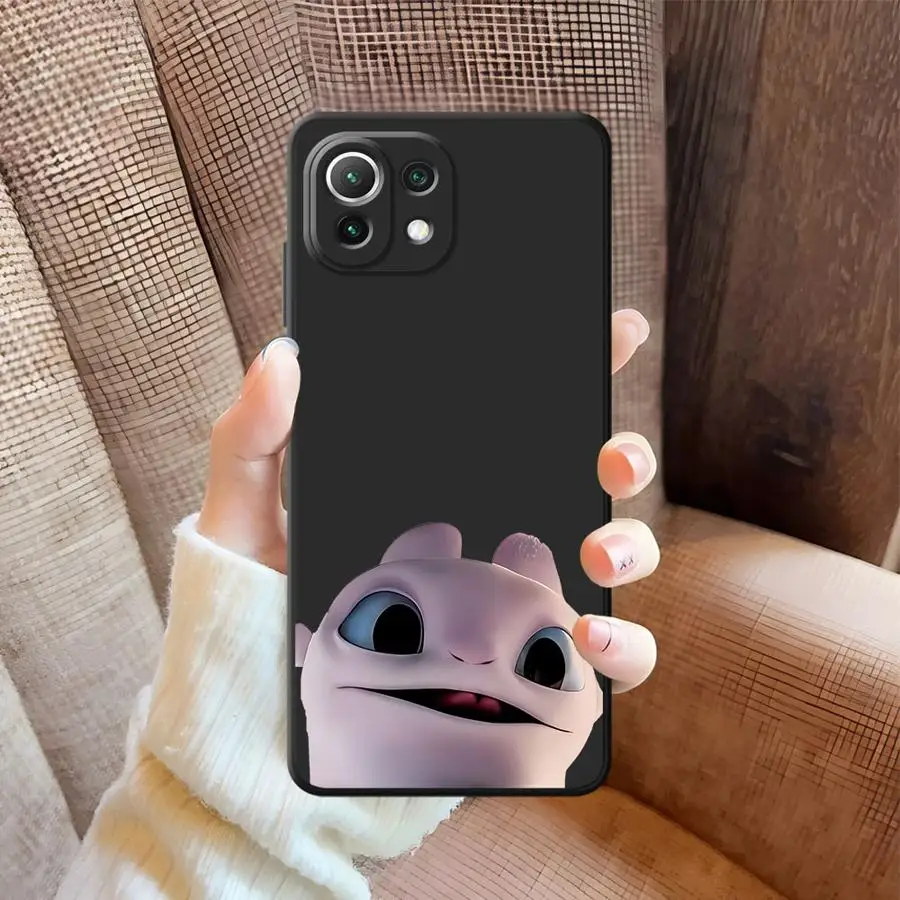 Funda para Xiaomi Mi 12X 11 12 13 Lite 10T 11T 12T Pro 13 14 15 Pro funda de teléfono suave negra dibujos animados lindo dragón - imagen 5