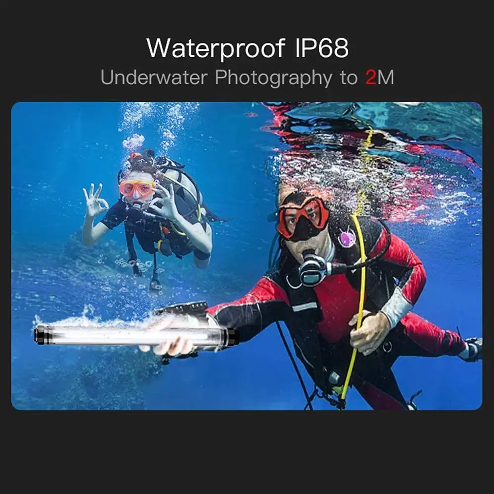 LUXCEO P7RGB Barra de luz impermeable Luz de vídeo LED de mano 8 colores emisores Luz LED de buceo con control remoto - imagen 2