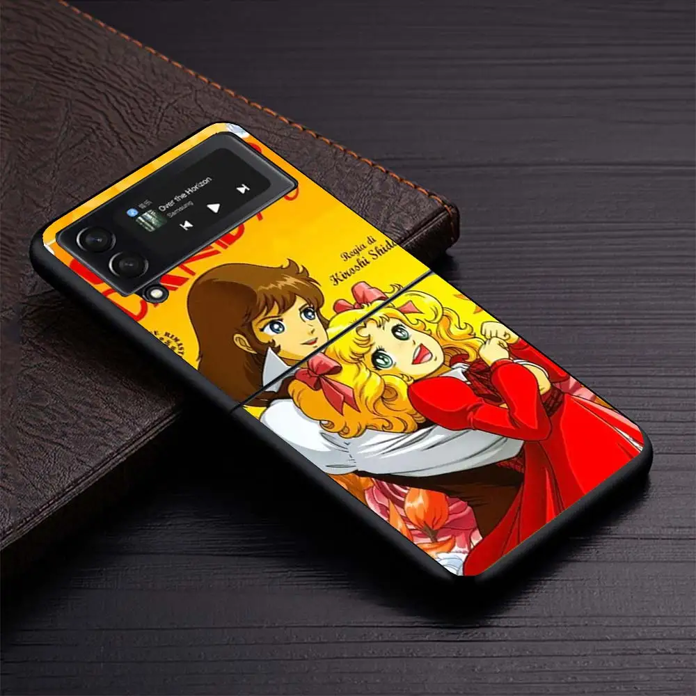 Fundas de teléfono negras de Anime Candy 90s para Samsung Z Flip 7 6 5 4 3 Galaxy de lujo ZFlip7 ZFlip6 Flip5 Flip4 Flip3 funda Z Flip - imagen 4