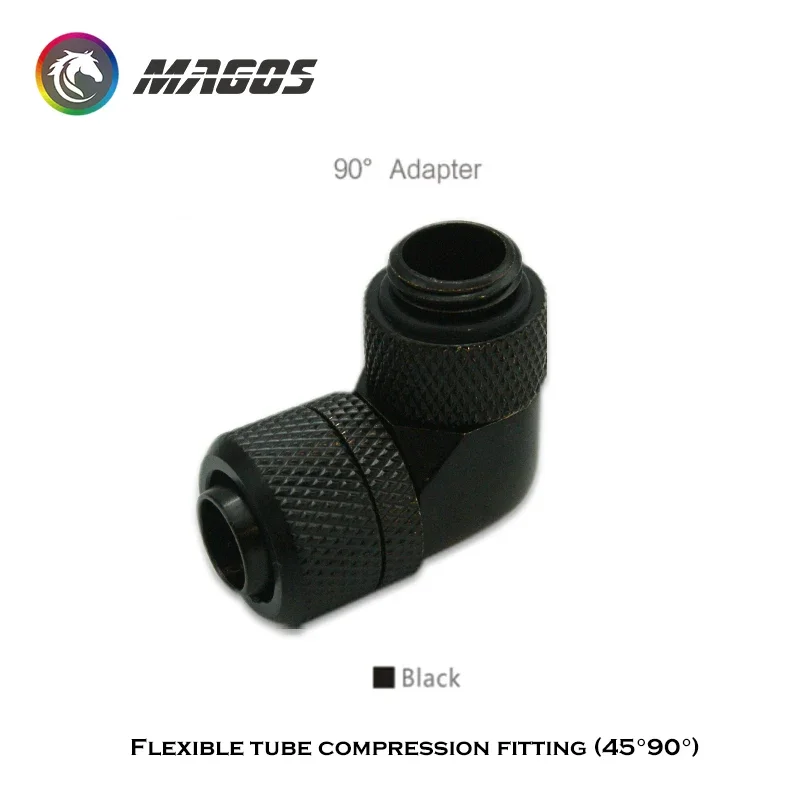 Conector Manguera Ángulo 45 9,5x+90 Grados 12,7MM Accesorio Compresión Tubería Flexible G1/4 3/8 Pulgadas Negro/Plateado - imagen 2