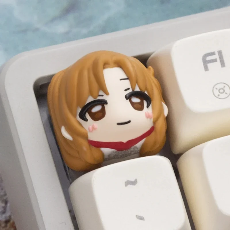 Teclas de Anime Sword Art Online SAO Yūki Asuna, teclas personalizadas para teclado mecánico, teclas artesanales, PC Gamer, regalos de vacaciones