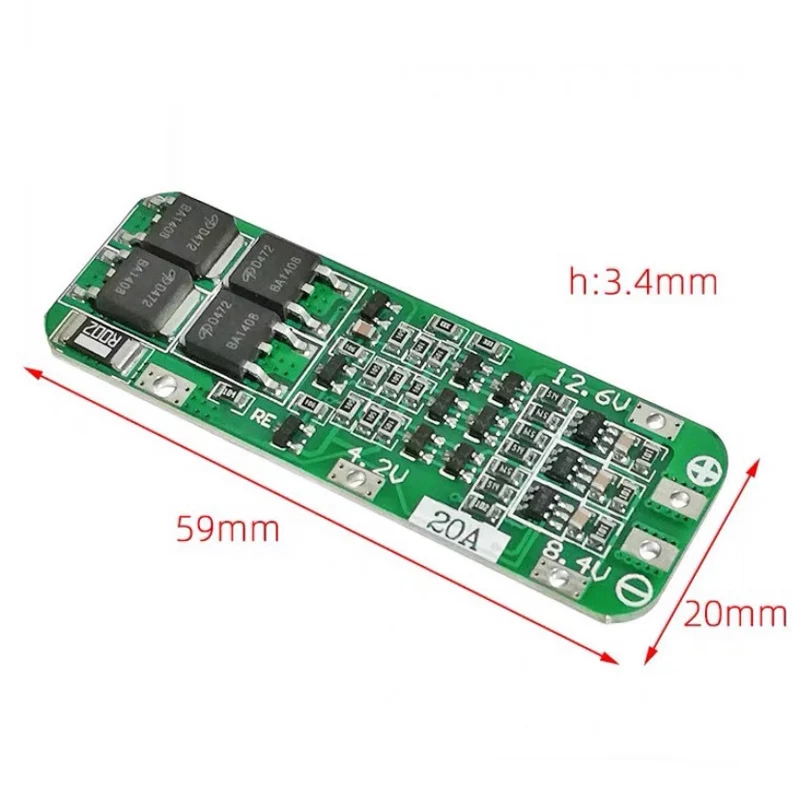 3S 20A 25W Li-ion batería de polímero de litio 18650 cargador PCB BMS Placa de protección para Motor de taladro 11,1 V 12,6 V módulo de celda Lipo - imagen 2