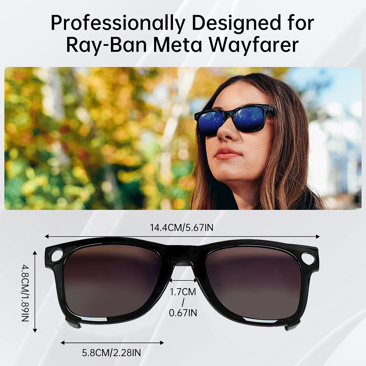 Anmone gafas polarizadas Clip para Ray-Ban Meta Wayfarer RW4008 gafas inteligentes gafas de sol de moda geniales lentes antideslumbrantes - imagen 5