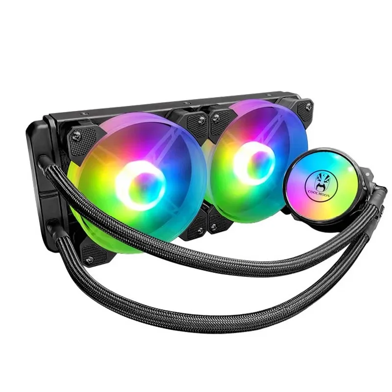 CoolMoon CPU AIO Cooler para Intel/AMD, Kit de refrigeración por agua de CPU 120/240mm soporte de radiador direccionable 5V ARGB M/B SYNC - imagen 2