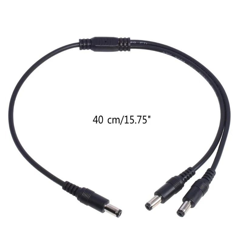 Cable divisor dividido de alimentación DC 1 macho a 2 macho, adaptador de enchufe de 2,1x5,5mm para cámara CCTV, accesorios de seguridad DVR, tira de luz LED - imagen 5