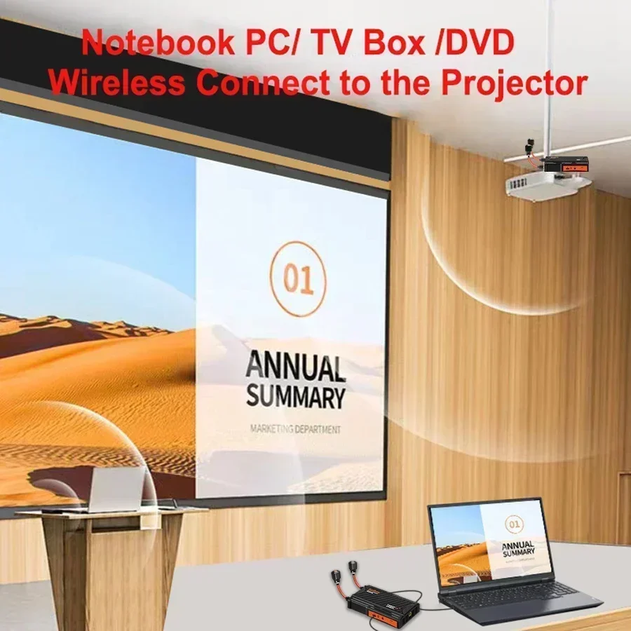 Extensor inalámbrico Dual 5,8 Ghz 300M transmisor y receptor de vídeo inalámbrico 400m extensor HDMI para transmisión de cámara portátil PC a TV - imagen 4