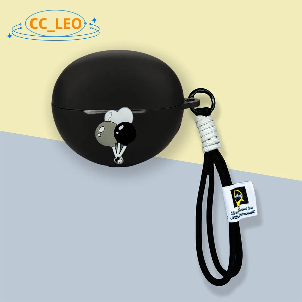 Para Honor Choice, funda con Clip para auriculares, lindo cerdito, cordón de dinosaurio, funda suave de silicona, funda protectora con Clip para auriculares Honor Choice - imagen 3