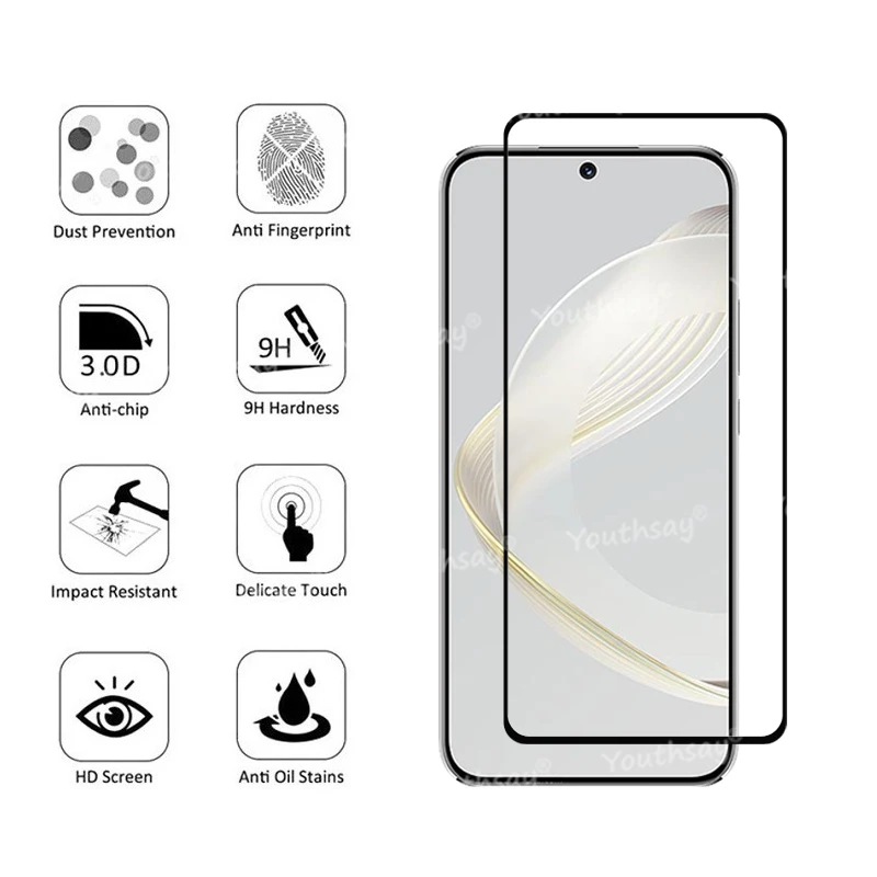 Para Huawei Nova 11 Protector de pantalla de vidrio película de vidrio para Huawei Nova 11 vidrio templado pegamento completo película de lente Huawei Nova 11 11i - imagen 4